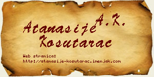 Atanasije Košutarac vizit kartica